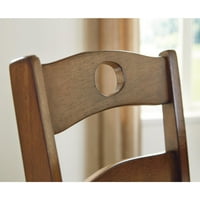 Blagovaonski Set prepoznatljivog dizajna, koji se sastoji od stola i stolica, smeđi
