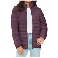 Fitorin zimske jakne za žene prekrivene jakne lagane podstavljene jakne ležerna udobna toplani kaput ljubičasta