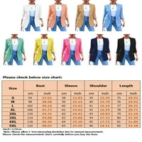 Avamo Women Slim Fit džepovi s dugim rukavima dekor casual nadmašuju solidne boje uredske poslovne jakne