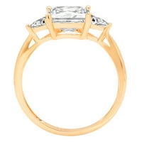 2.32ct Princeza Chist Moissanite 18k Angažiranog prstena za angažiranje žutog zlata Veličina 6.75