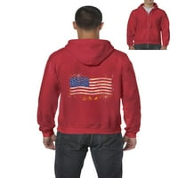Muški pulover s patentnim zatvaračem - američka zastava SAD-a u zlatu