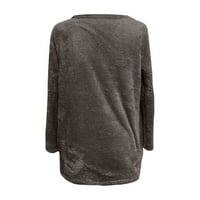 Ženski top dugih rukava Plus size rasprodaja ženska jesen / zima labava jednobojna topla bluza s džepovima dugih