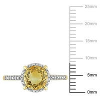 Ženski prsten od 1 karatnog Citrina od 10 karatnog žutog zlata
