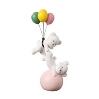 Kreativna figurica medvjeda u balonu, Kip životinje od smole, figurica letećeg medvjeda, ukrasi za spavaću sobu,