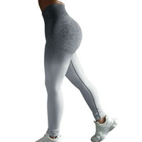 Ženske rastezljive bešavne hlače s gradijentom visokog struka sportske tajice za mršavljenje hlače s devet točaka