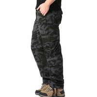 Muške teretne hlače u donjem rublju Ležerne lagane hlače širokog kroja s džepovima, crne, 2 inča