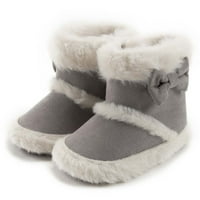 Dječje zimske čizme s krznom od flisa iznutra, čizme za djevojčice s tvrdim gumenim potplatom protiv klizanja,