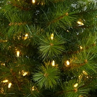 Umjetno božićno drvce izrađeno od gotovo prirodnog blagdanskog bora od 5 stopa, prethodno osvijetljeno toplim