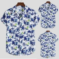 Muške majice na rasprodaji Muška moda etnička ležerna havajska majica kratkih rukava s printom bluza majica