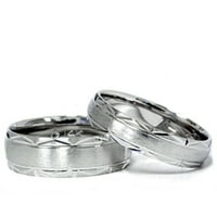 Set vjenčanih prstenova od švicarskog bijelog zlata u tonu od 14 karata
