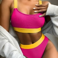 Ženski razdvojeni trak u boji Blok bikinija dvodijelnog kupaćeg kostima