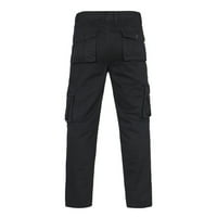 Muške vanjske teretne hlače plus veličine patentni zatvarač Čvrsta boja Multi-džepova hlače povremene izdržljive