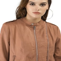 Jedinstvene ponude ženskog ležernog zip up, lagana moto jakna s dugim rukavima