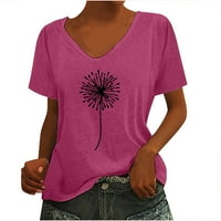 _ Smiješna modna ležerna Majica Bez rukava s izrezom i printom u obliku slova u, puloveri, vruće ružičasti vrhovi