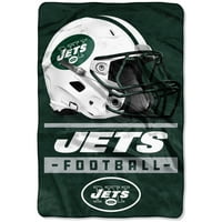 New York Jets Sideline 62 90 Preveliki mikro raschel bacanje pokrivača, svaki