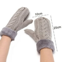 Ženske plišane zadebljane tople pletene rukavice za djevojčice, rukavice s punim prstima, vunene Plus kašmirske