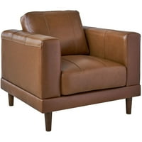 Hanover Austin dvodijelni kožni set: kauč i stolica u tamnom preplanulu