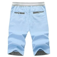 Muške kratke hlače ljetne jednobojne široke sportske kratke hlače s vezenim vezicama, ravne kratke hlače za trčanje,