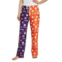 Ženske sportske narančaste i ljubičaste hlače s podijeljenim dizajnom od pletiva za spavanje
