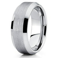 Zaručnički prsten od volframa srebrni prsten od volframa brušeni prsten od volframovog karbida s kosim rubovima