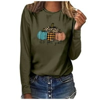 Dukserice za žene modne Ležerne majice s okruglim vratom s printom puloveri Plus size majice bluza dugih rukava