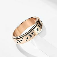 Prstenovi od nehrđajućeg čelika Prsten za mjesec i zvijezdu prsten za ublažavanje stresa prsten za tjeskobu vjenčani