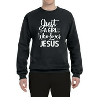 Divlji bobby samo djevojka koja voli Isusova inspirativna kršćanska unise grafička majica, crna, velika