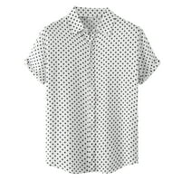muške košulje Muška ljetna ležerna majica s printom valovitih točkica košulja kratkih rukava s odbijenim ovratnikom