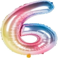 40 ružičasti gradijent, dječji rođendan, broj mjeseca, princeza u balonu