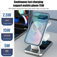 Greenhome Magnetic 3-in-bežični punjač aluminij za iPhone Stand Shoughtce Sat brzo punjenje