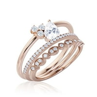 Prekrasan minimalistički prsten od 2 karatnog klasičnog dijamanta Moissanite, zaručnički prsten, dva identična