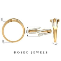 Suvremeni dizajn zmija unise dijamantni prsten u zlatu, sterling srebro, američki 9,00