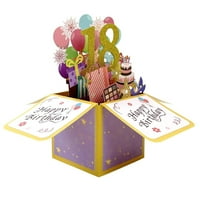 Rođendanska čestitka prekrasan atraktivan 3-inčni dizajn, šuplji sjajni poklon papir, trodimenzionalna rođendanska