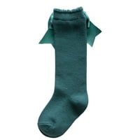 _/Čarape za djevojčice ispod koljena, Ležerne obične čarape s mašnom, prozračni Dodaci za odjeću za slobodno vrijeme