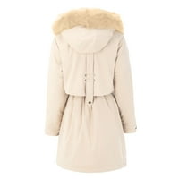 Ženski zimski kaput Plus veličine ležerni zimski kaput s reverom jakna dugih rukava Vintage izolirani kaput topla