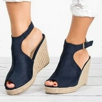 Udobne sandale na rasprodaji modne ženske jednobojne ljetne ženske udobne sandale na visoku petu Ležerne cipele