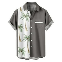 Muške košulje a-lista, osnovni vrhovi za plažu, majica s kratkim rukavima s printom, odbijeni ovratnik, lagane