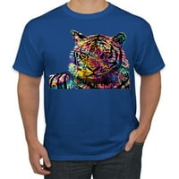 Šarena Rainbow tigar ljubitelj životinjskog ljubitelja muške grafičke majice, zlato, veliko