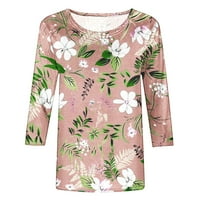 Majice s rukavima za žene na rasprodaji Modni ljetni cvjetni uzorak grafička tunika s okruglim vratom majice široke