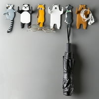 Kreativna zidna kuka s uzorkom mačke rakuna Samoljepljive kuke bešavna ručka odvojiva kuka za ključeve kuhinjska