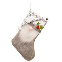 Božićne čarape dijamantni svjetlucavi šešir bijeli zalisci svijetle boje Svečana ukrasna Čipka čarape sa širokim