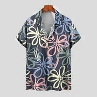 CLLIOS -ove muške havajske košulje Ljetni tropski uzorak košulja modna majica kratkih rukava Down Big and Tall