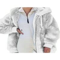 Bomotoo Ladies Jacket Hoodie nadmašuje odjeće nejasne flece kaput Sherpa Orcoats odmor bijeli 3xl