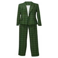Niuer dame dvije odjeće s dugim rukavima gumb za gante dolje i odjeće labave fit radne setove repel armije zeleni