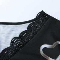 Padne vrhove za žene za čišćenje srca tiskaju V-izrez čipkasti patchwork majica dugih rukava gornja bluza