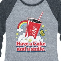 Coca -Cola - Imajte koks i osmijeh - ženska grafička majica Raglan
